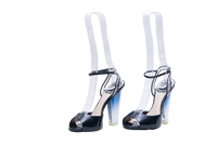 DIOR NAVY PATENT ACRYLIC HEELS - 37 BR