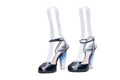 DIOR NAVY PATENT ACRYLIC HEELS - 37 BR