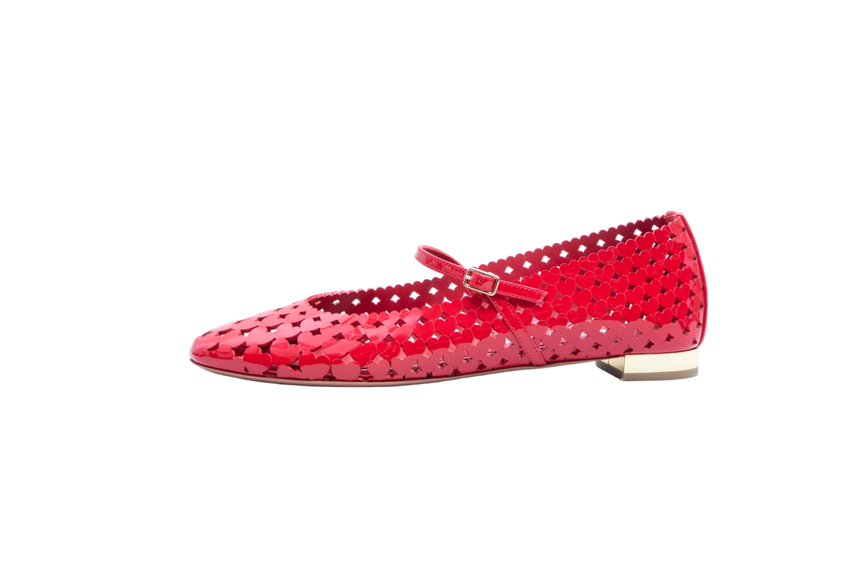 AQUAZZURA FLATS BALLERINA AMOUROSE RED