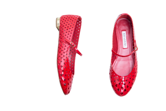 AQUAZZURA FLATS BALLERINA AMOUROSE RED