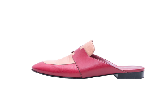 HERMÈS MULE CATENA ROUGE SANGRIA/ROSE AUBE - 38 BR