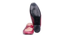 HERMÈS MULE CATENA ROUGE SANGRIA/ROSE AUBE - 38 BR