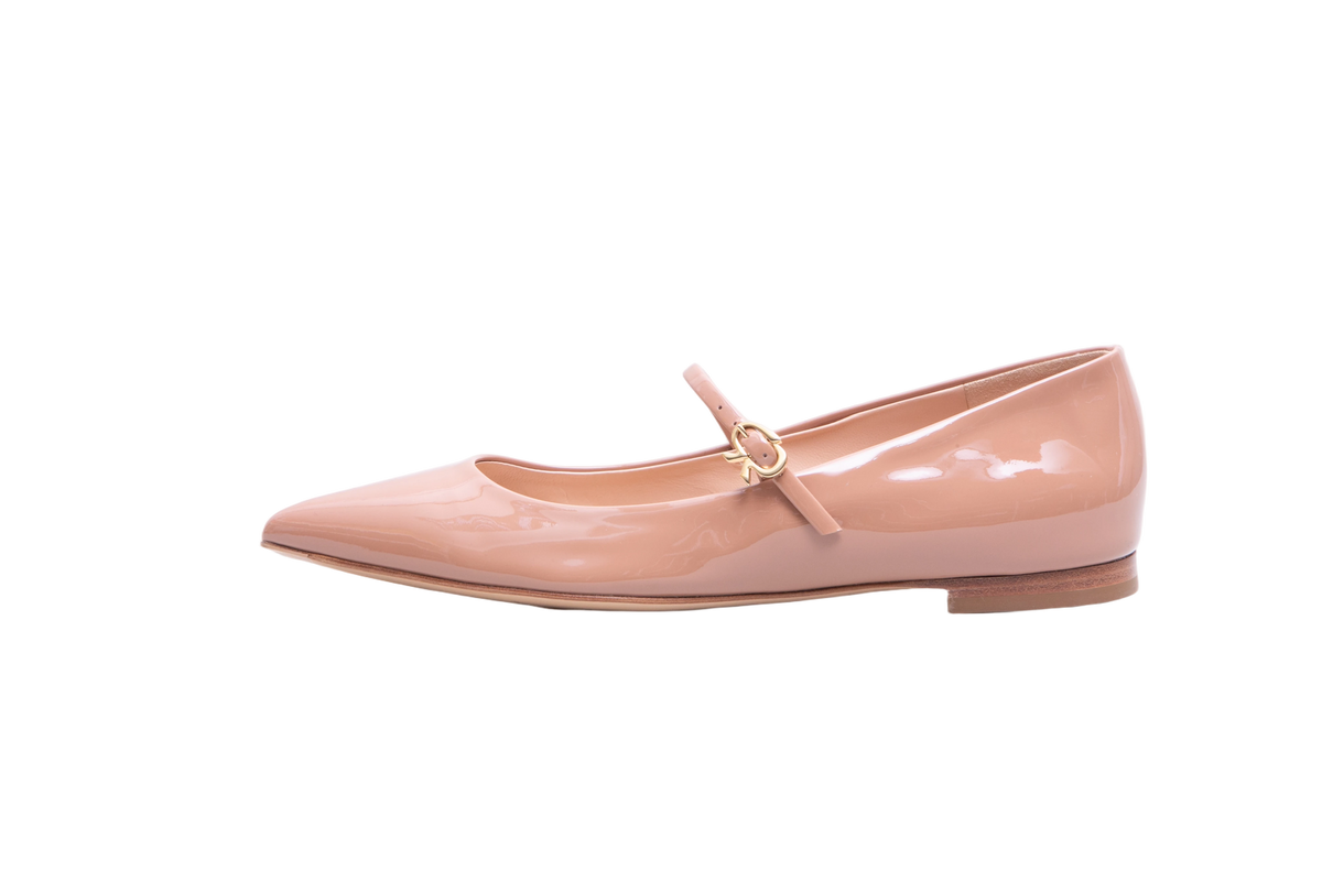 GIANVITTO ROSSI SAPATILHA VERNIS BEIGE - 37 BR