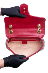 GUCCI GG MARMONT SMALL BLACK AND RED