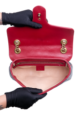 GUCCI GG MARMONT SMALL BLACK AND RED