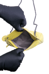 BOTTEGA DISCO CROSSBODY INTRECCIATO LIME