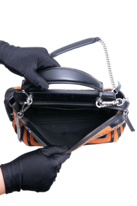 FENDI DOTCOM STRIPED HYPNOTIC SUEDE BLACK/ORANGE