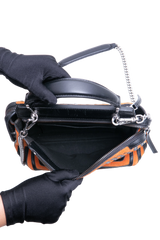 FENDI DOTCOM STRIPED HYPNOTIC SUEDE BLACK/ORANGE