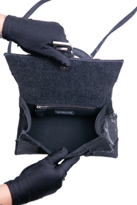 BALENCIAGA HOURGLASS TOP HANDLE PATCHWORK DENIM