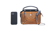 FENDI DOTCOM STRIPED HYPNOTIC SUEDE BLACK/ORANGE
