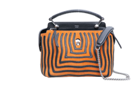 FENDI DOTCOM STRIPED HYPNOTIC SUEDE BLACK/ORANGE