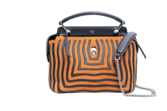 FENDI DOTCOM STRIPED HYPNOTIC SUEDE BLACK/ORANGE
