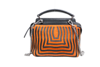 FENDI DOTCOM STRIPED HYPNOTIC SUEDE BLACK/ORANGE