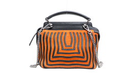 FENDI DOTCOM STRIPED HYPNOTIC SUEDE BLACK/ORANGE