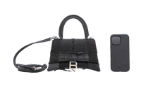 BALENCIAGA HOURGLASS TOP HANDLE PATCHWORK DENIM