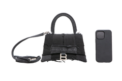 BALENCIAGA HOURGLASS TOP HANDLE PATCHWORK DENIM