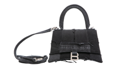 BALENCIAGA HOURGLASS TOP HANDLE PATCHWORK DENIM