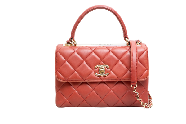 CHANEL TRENDY CC SMALL FLAP LAMBSKIN TERRACOTA – Troca de Luxo
