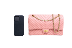 CHANEL REISSUE 2.55 SHEEPSKIN CHEVRON DOUBLE FLAP ROSE