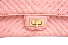 CHANEL REISSUE 2.55 SHEEPSKIN CHEVRON DOUBLE FLAP ROSE