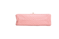 CHANEL REISSUE 2.55 SHEEPSKIN CHEVRON DOUBLE FLAP ROSE