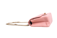 CHANEL REISSUE 2.55 SHEEPSKIN CHEVRON DOUBLE FLAP ROSE