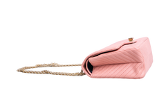 CHANEL REISSUE 2.55 SHEEPSKIN CHEVRON DOUBLE FLAP ROSE