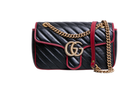 GUCCI GG MARMONT SMALL BLACK AND RED