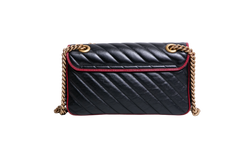GUCCI GG MARMONT SMALL BLACK AND RED