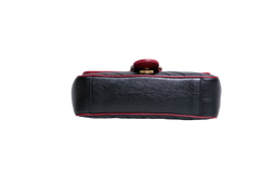 GUCCI GG MARMONT SMALL BLACK AND RED