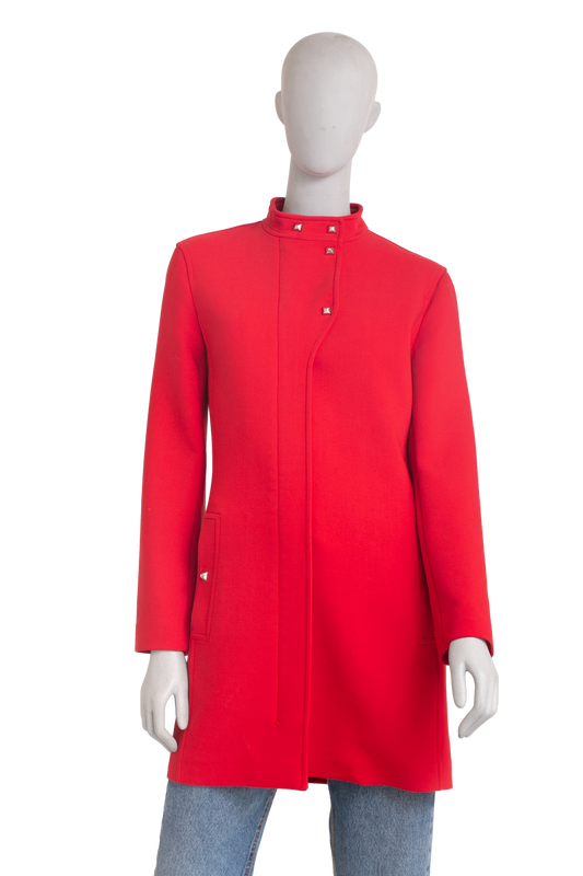 HERMÈS COAT RED HOODED ZIP