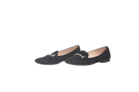 TOD'S LOAFER VELVET DOUBLE T SLIP ON BLACK - 38 BR