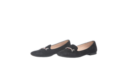 TOD'S LOAFER VELVET DOUBLE T SLIP ON BLACK - 38 BR