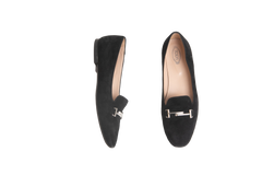 TOD'S LOAFER VELVET DOUBLE T SLIP ON BLACK - 38 BR