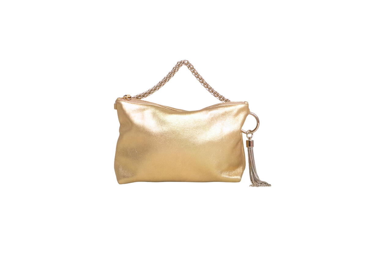 JIMMY CHOO CALLIE CLUTCH METALLIC GOLD