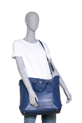 PRADA SHOPPING TOTE SOFT CALFSKIN BLUETTE
