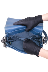 CHANEL BOY SHOULDER BAG LAMBSKIN BLUE
