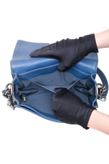 CHANEL BOY SHOULDER BAG LAMBSKIN BLUE