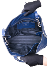 PRADA SHOPPING TOTE SOFT CALFSKIN BLUETTE