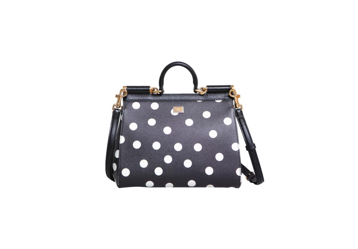 D&G SICILY MEDIUM POLKA DOT BLACK/WHITE