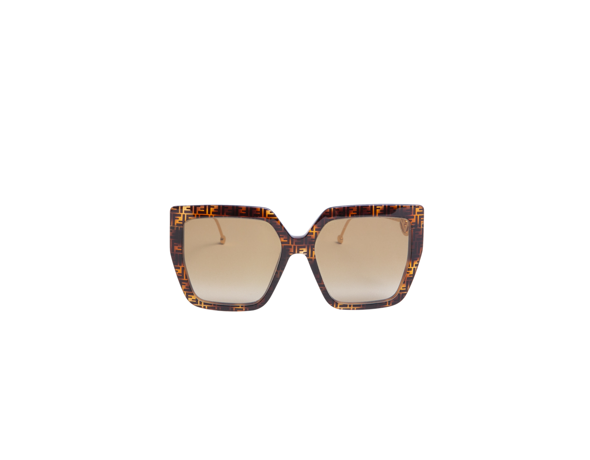 FENDI FF BUTTERFLY ACETATE HAVANA METAL GOLD