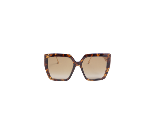 FENDI FF BUTTERFLY ACETATE HAVANA METAL GOLD