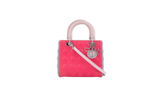 DIOR LADY MEDIUM CANNAGE TRICOLOR PINK