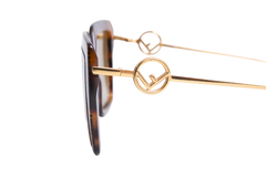 FENDI FF BUTTERFLY ACETATE HAVANA METAL GOLD
