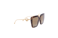 FENDI FF BUTTERFLY ACETATE HAVANA METAL GOLD