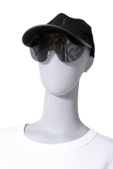 FENDI BASEBALL CAP WITH SUNGLASSES CANVAS AND LEATHER BLACK