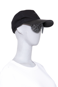 FENDI BASEBALL CAP WITH SUNGLASSES CANVAS AND LEATHER BLACK