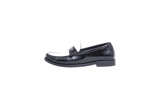 YSL LE LOAFER PATENT LEATHER LOAFERS B&W - 34 BR