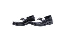 YSL LE LOAFER PATENT LEATHER LOAFERS B&W - 34 BR