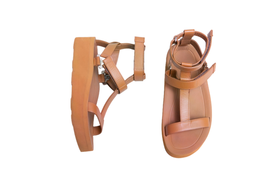 HERMÈS ENID SANDALS CALFSKIN NATUREL - 35 BR